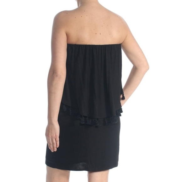 TRINA TURK Womens New Black Strapless Sheath Dress tassel size small - Picture 2 of 5